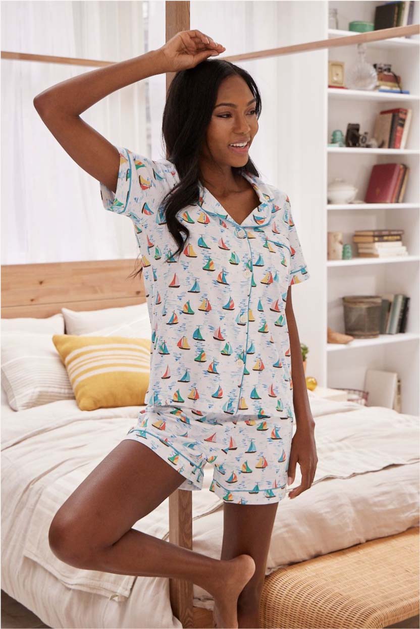 Sleeve Sleeve Stretch Jersey Boo Boo PJ Set