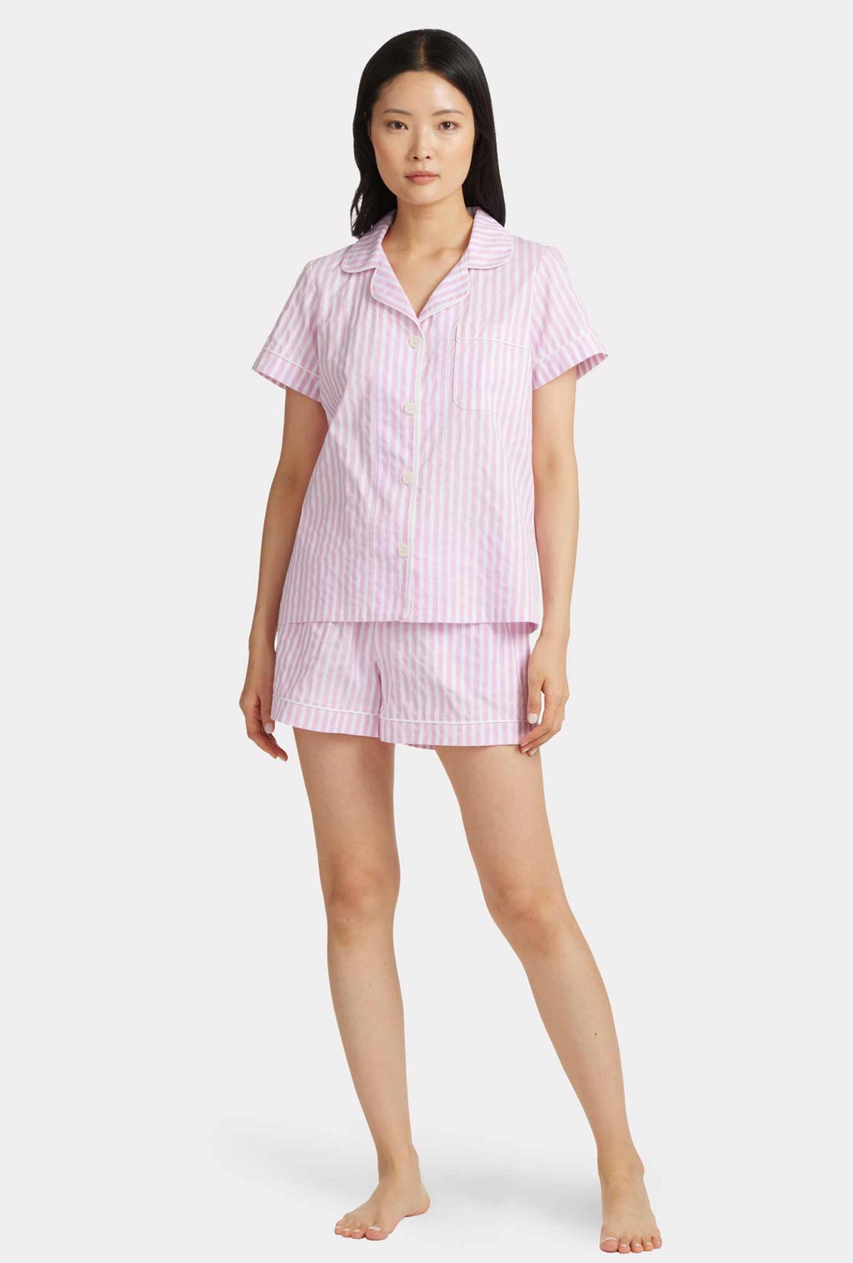 Stripe Splitting Hares Short Sleeve Stretch Jersey PJ Set